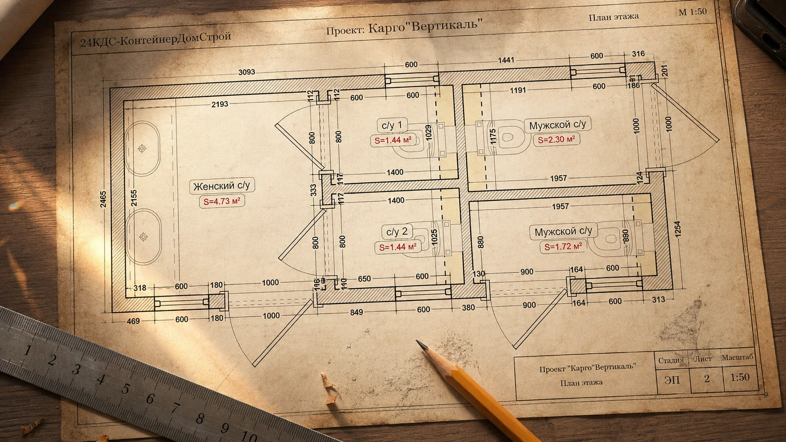 Карго-дом "Вертикаль" – модульный общественный туалет из 20-футового High Cube контейнера